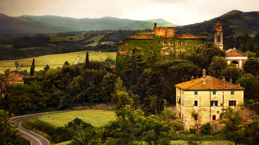 Landscape Photograph - Italian Castle and Landscape by Marilyn Hunt