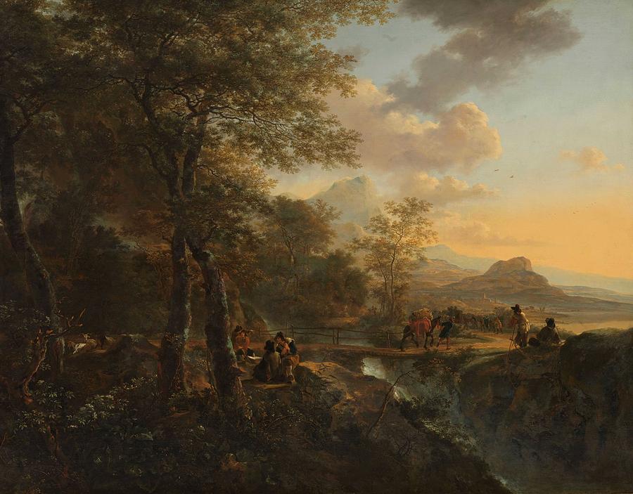 Italian Landscape With A Draughtsman, Jan Both, C. 1650 - C. 1652 Painting