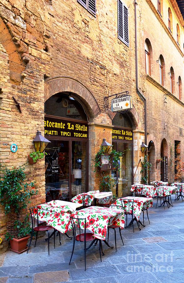 Italian Ristorante in San Gimignano Photograph by Ramona Matei