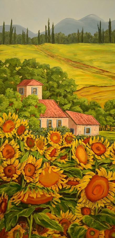 Italian Sunflowers Painting by Celeste Drewien