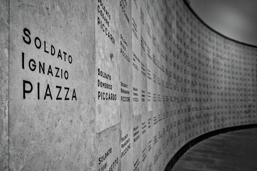 Italian War Dead Names Photograph by Stuart Litoff