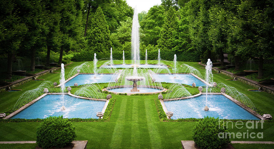 Architecture Photograph - Italian Water Gardens Longwood Gardens by Amy Cicconi