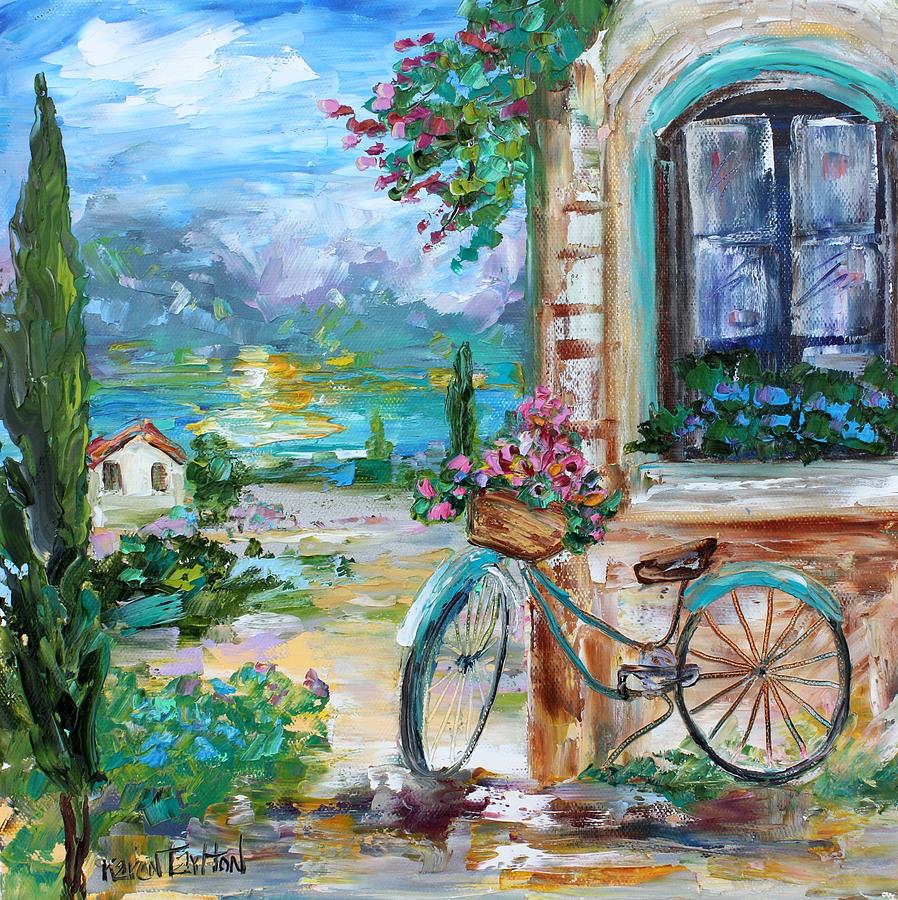 Italy Bike Painting by Karen Tarlton