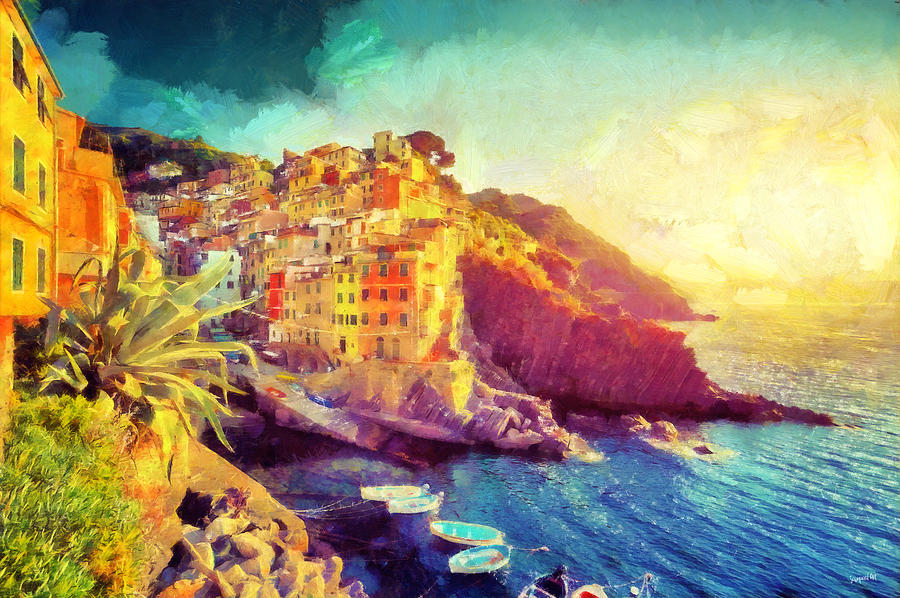 Nature Digital Art - Italy Cinque Terre 2 by SampadArt Gallery