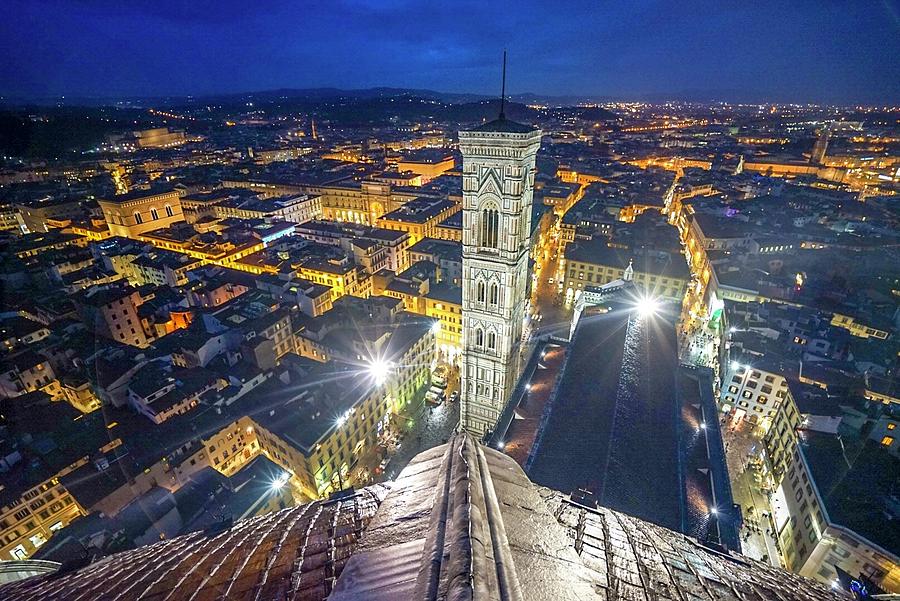Italy Photograph - Italy Florence Duomo Night View by Street Fashion News