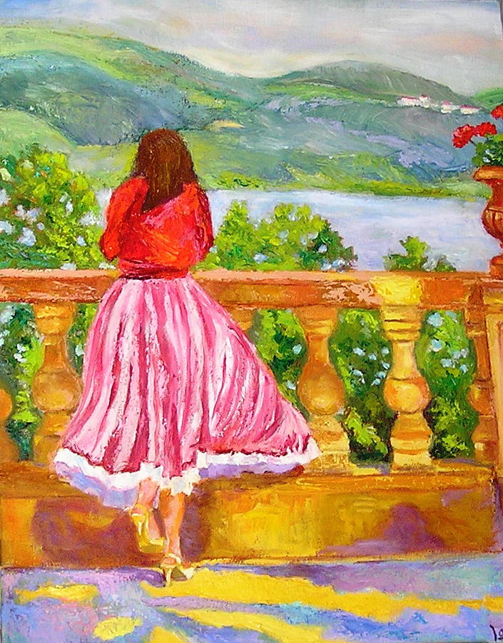 Landscape Painting - Italy-from The Terrace by Laura Forst