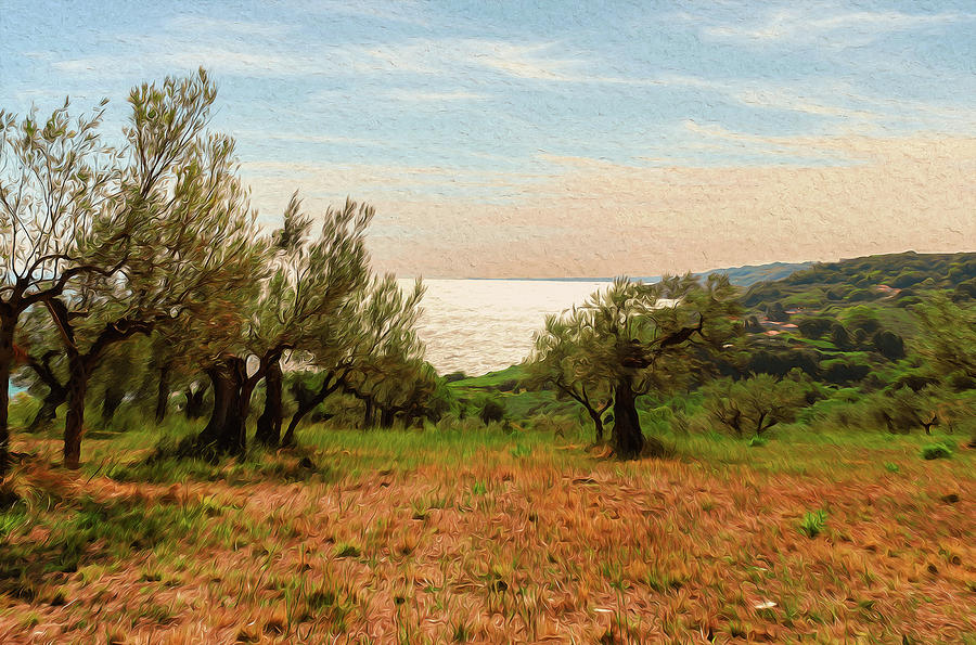 Italy, landscape from the Trabocchi Coast - 02 Painting by AM FineArtPrints
