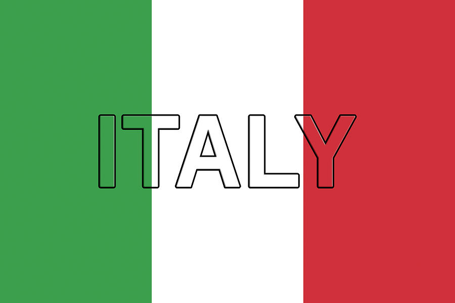 Italy on an Italian Flag Digital Art by Roy Pedersen