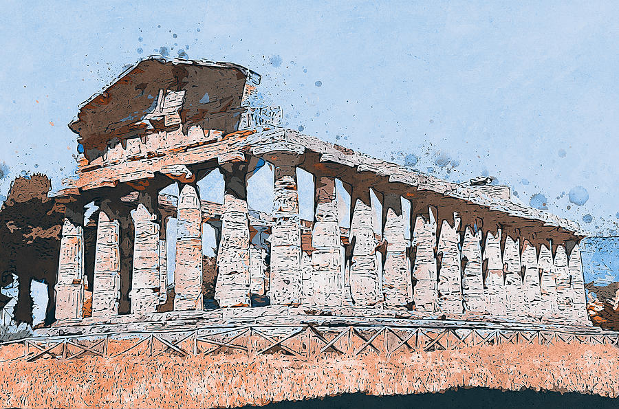 Italy, Paestum - 02 Painting by AM FineArtPrints
