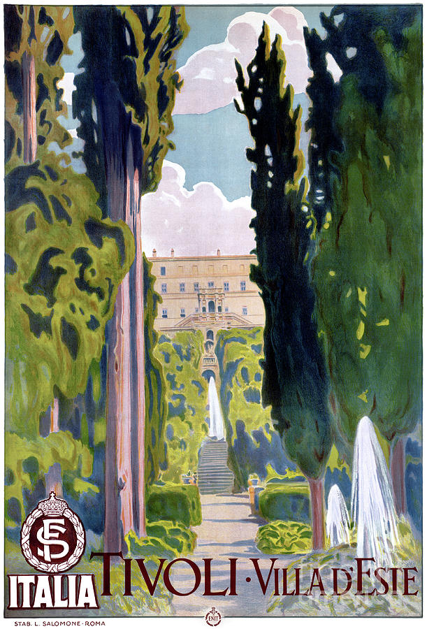 Vintage Mixed Media - Italy Tivoli Vintage Travel Poster Restored by Vintage Treasure