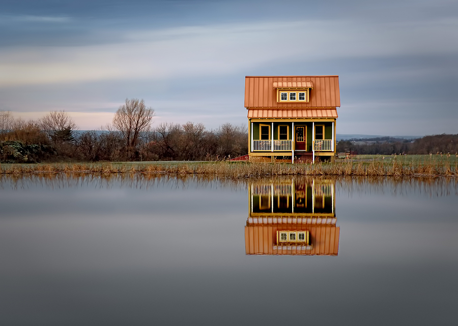Ithaca Cottage Reflection Photograph by Steven Michael