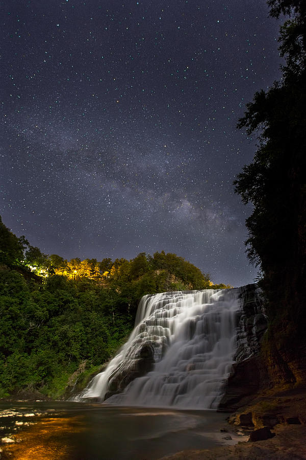 Ithaca Falls By Moonlight Photograph by Michele Steffey