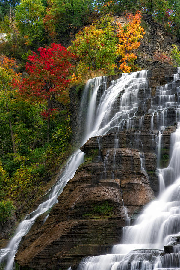 Fall Photograph - Ithaca Falls by Mark Papke