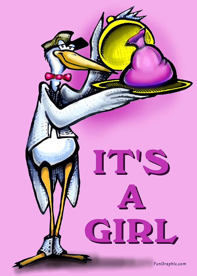 Its a GIRL Greeting Card by Kevin Middleton