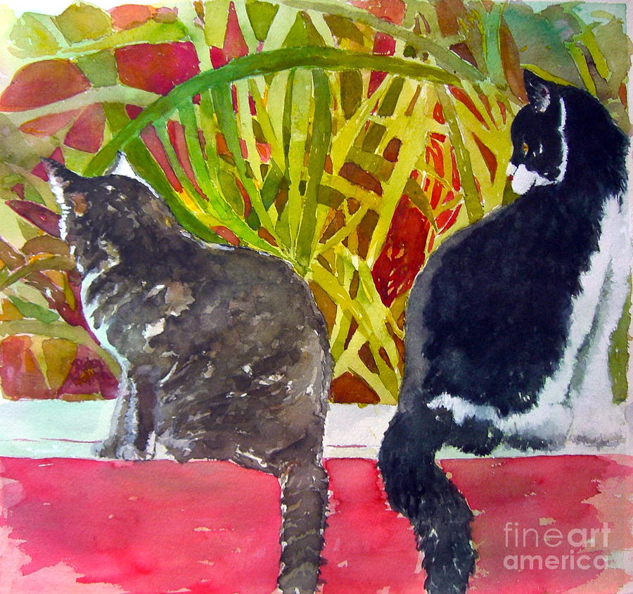 Cat Painting - Its a Jungle Out There by Patsy Walton