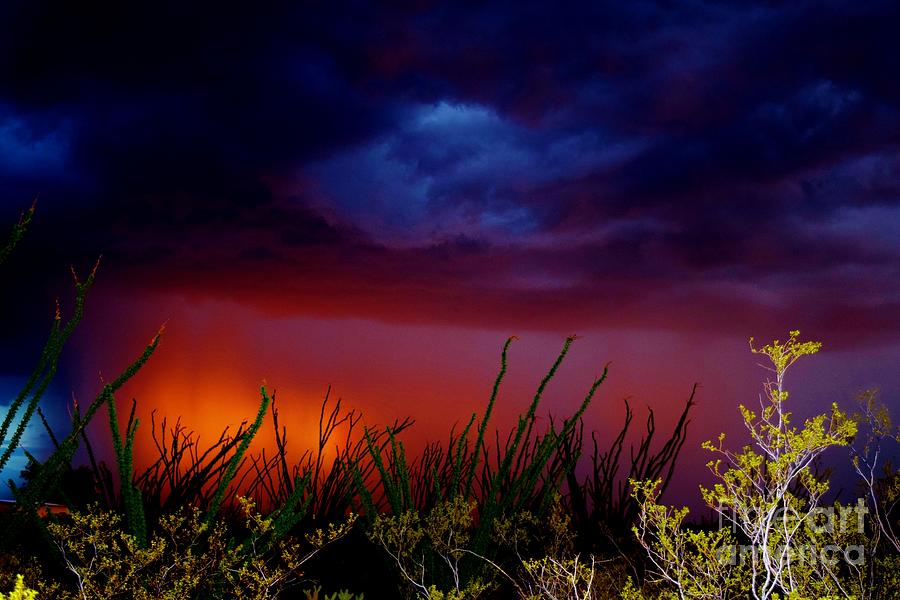 Sunset Photograph - Its A Monsoon RED ALERT by Janet Marie