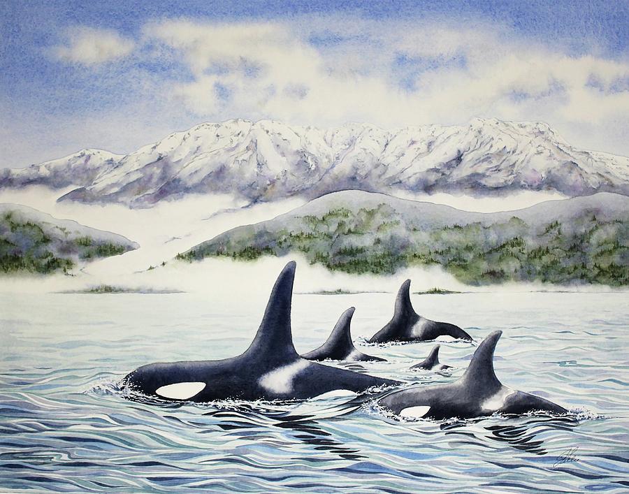 Olympic National Park Painting - Its a Pod Life by Julie Senf