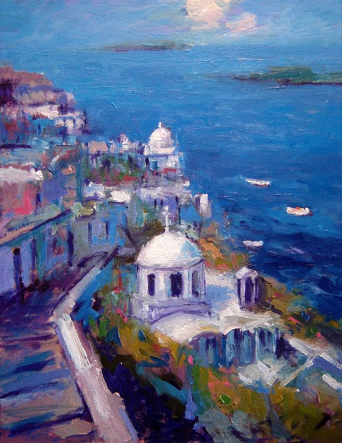 Santorini Painting - Its a Santorini kind of mood by R W Goetting