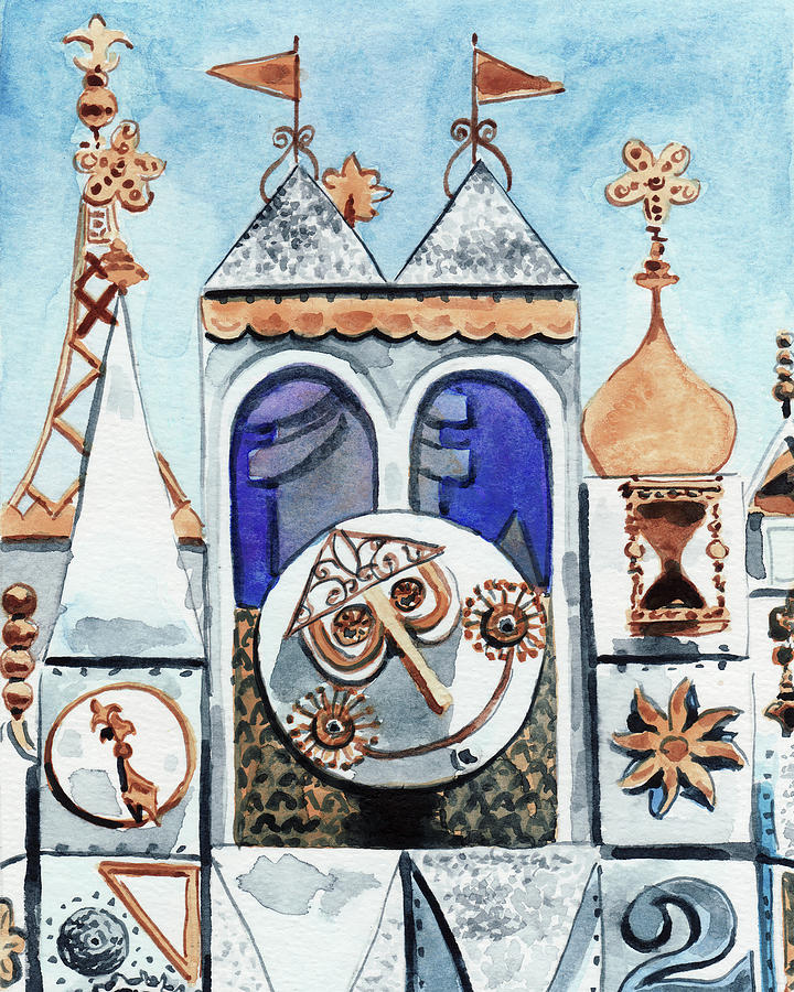 It's A Small World Painting - Its A Small World Clocktower Disney...