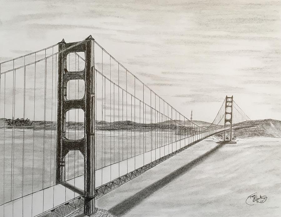 Golden Gate Bridge Perspective Drawing - Golden Gate Bridge Drawing On ...