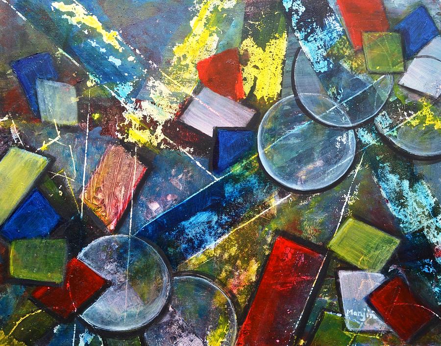 Its Complicated Abstract Geometric painting Painting by Manjiri Kanvinde
