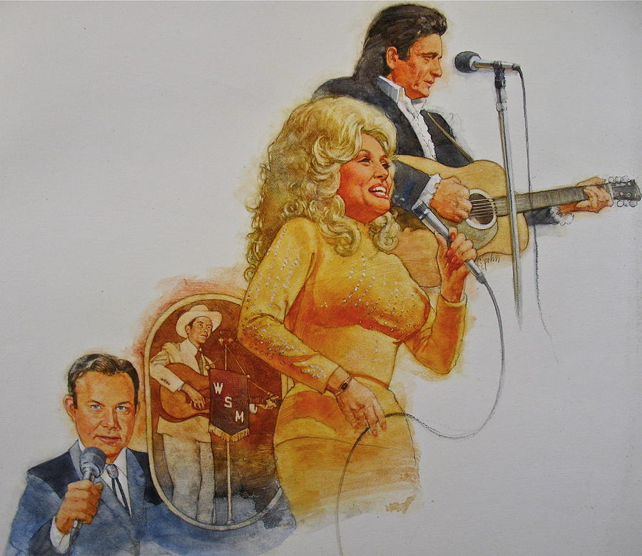 Johnny Cash Painting - Its Country - 5 by Cliff Spohn