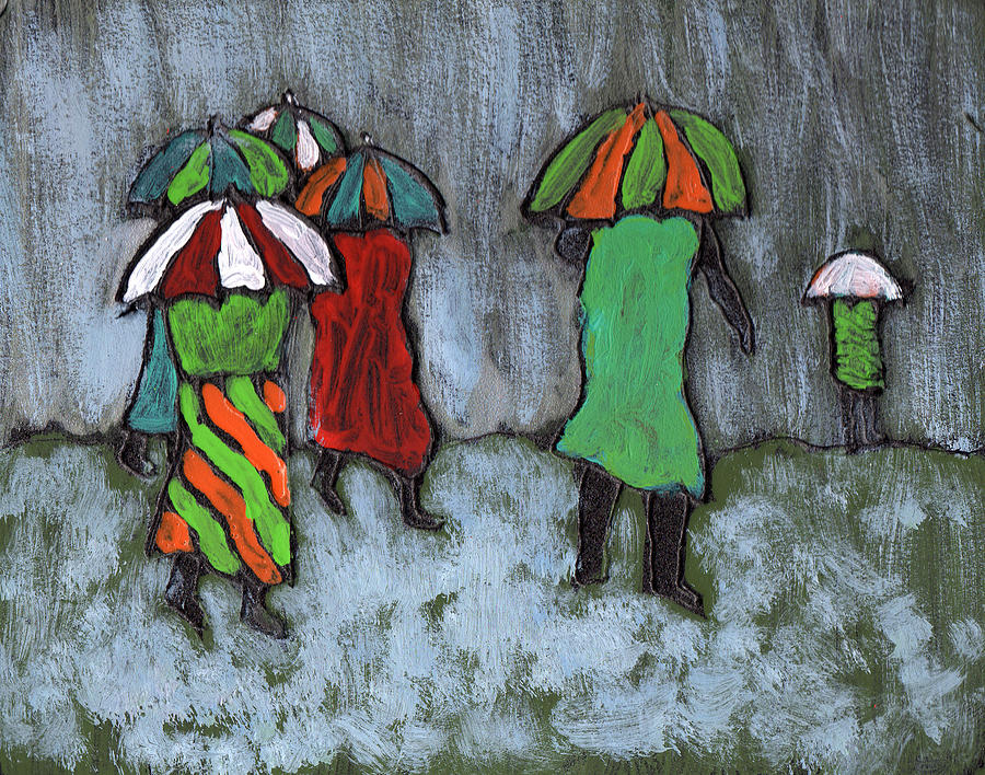 Umbrella Painting - Its Raining Its Pouring by Wayne Potrafka