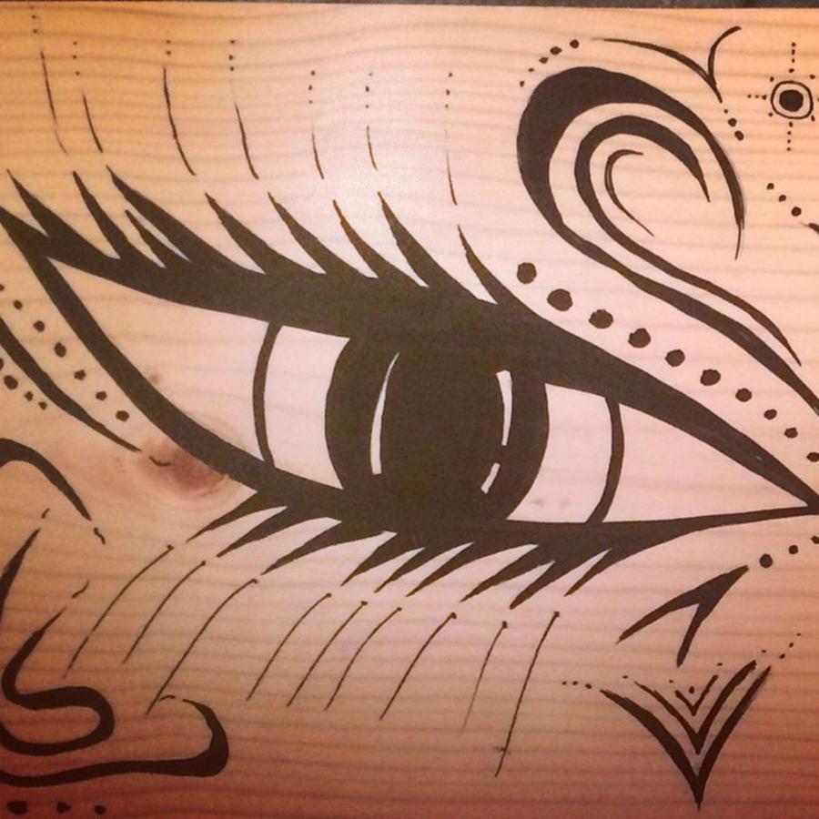 Abstract Photograph - Its Saturday! #eye #marker #wood by Crystaleyezed Fine Arts