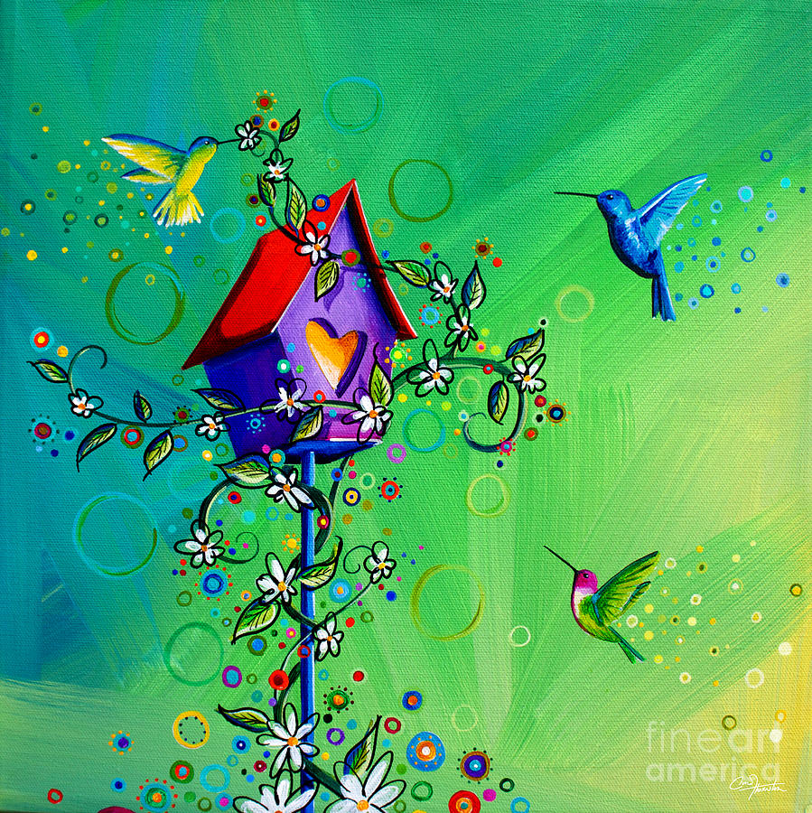 Hummingbird Painting - Its The Little Things by Cindy Thornton