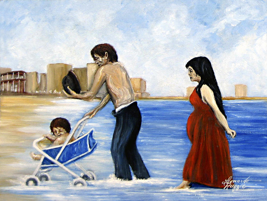 Its Tough in Coney Island Painting by Leonardo Ruggieri