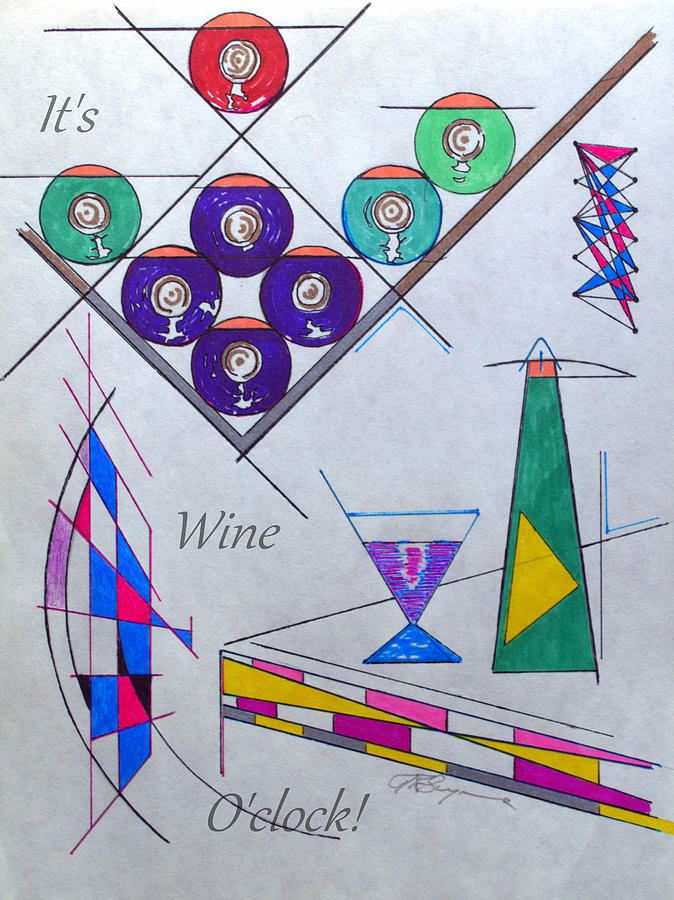 Its Wine Oclock Text Digital Art by J R Seymour Its Wine Oclock Text Digital Art by J R Seymour