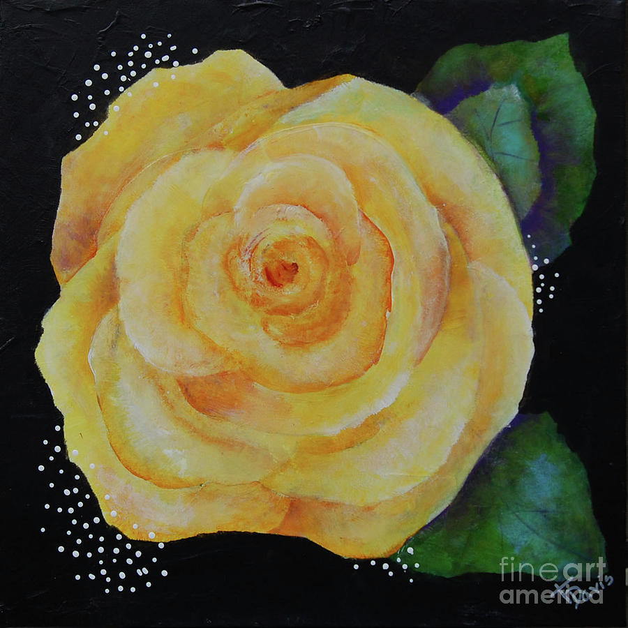 Yellow Rose Painting - Ivans Garden 3- Yellow Rose by Terri Davis Yellow Rose Painting - Ivans Garden 3- Yellow Rose by Terri Davis