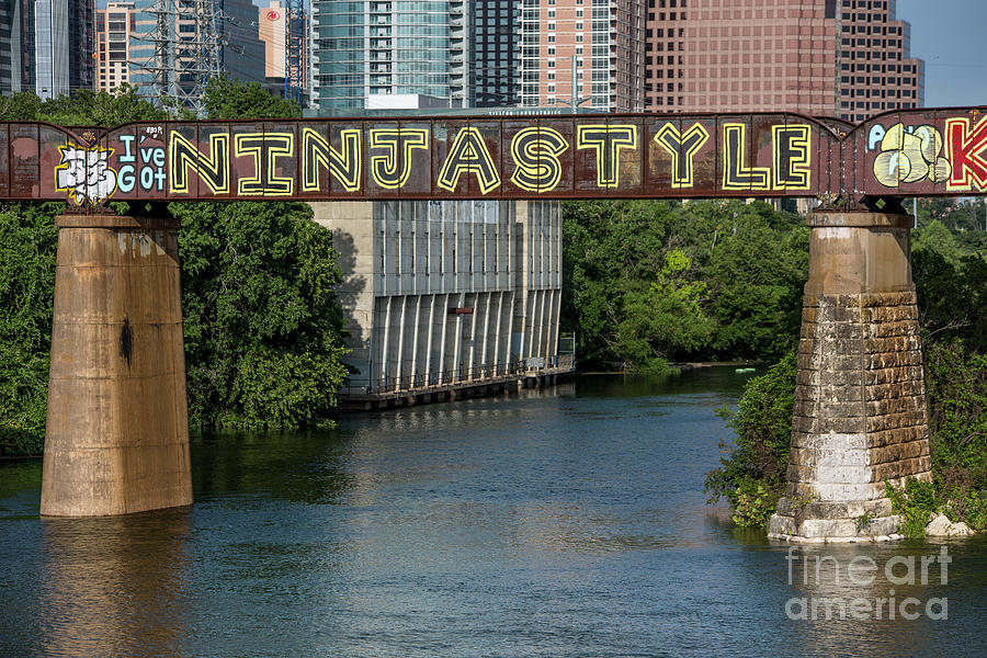 Austin Photograph - Ive Got NINJA STYLE is a mural painting on the Austin Railroad  by Dan Herron