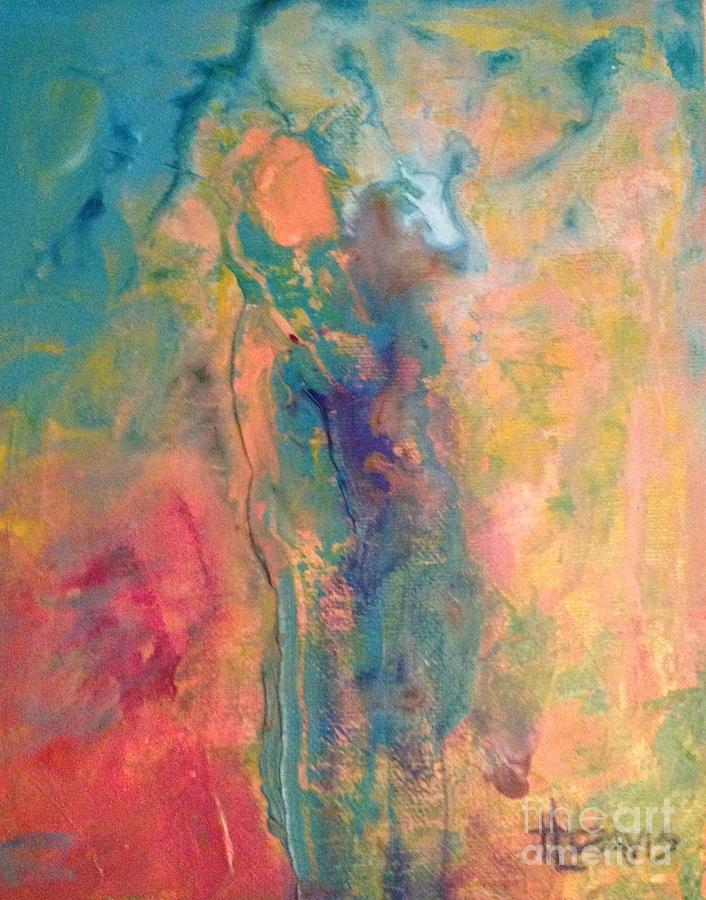 Abstract Figure Painting - Ive Got Your Back by Terri Davis