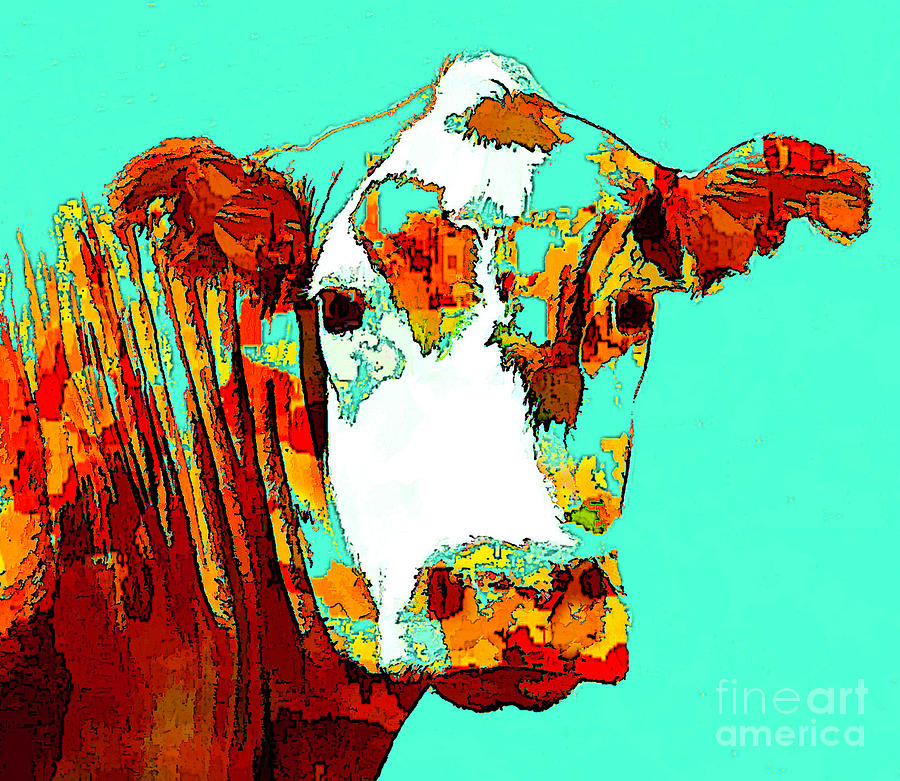 Turquoise Cow Photograph by Joyce Creswell