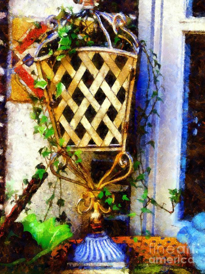 Vintage Photograph - Ivy French country white by Janine Riley