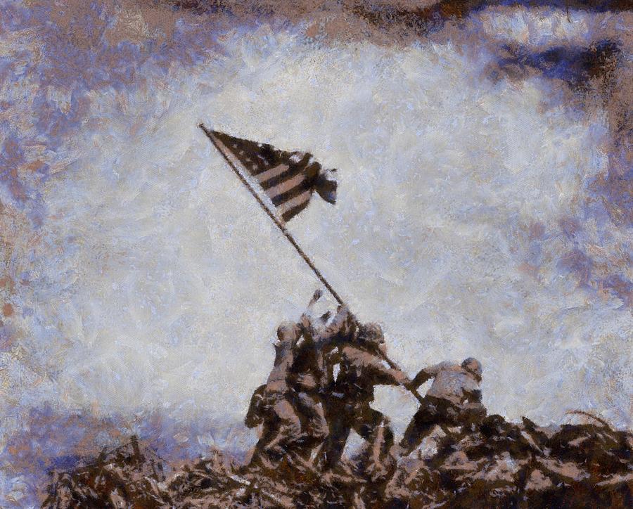 Flag Painting - Iwo Jima by Esoterica Art Agency