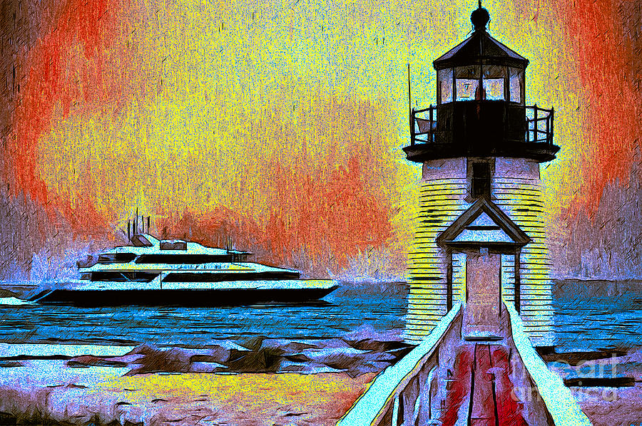 Iyanough at Brant Point Painting by Jack Torcello