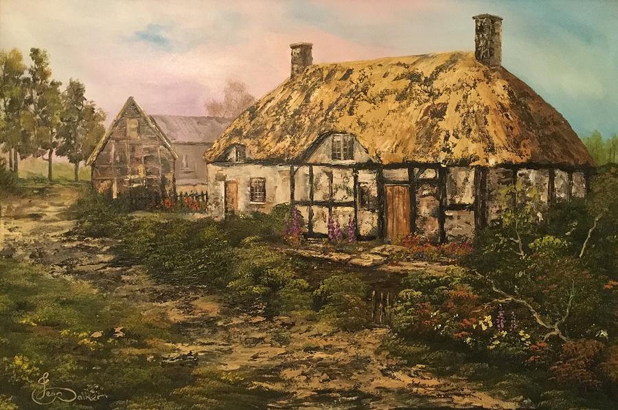 Izzac Waltons  Cottage Painting by Jean Walker