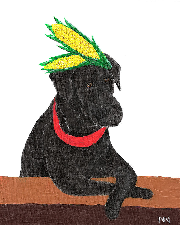 Black Lab Painting - Izzy by Nick Nestle