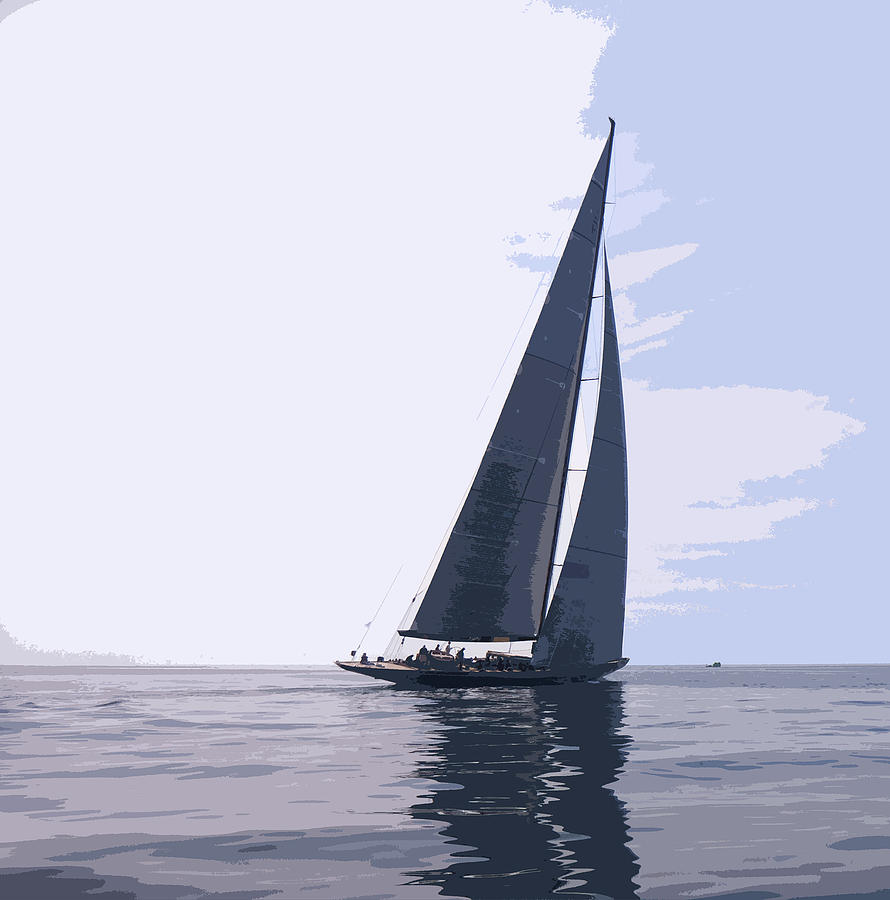 J Class Yachts Digital Art - J Class Yacht Regatta Falmouth #8 by Mark Woollacott