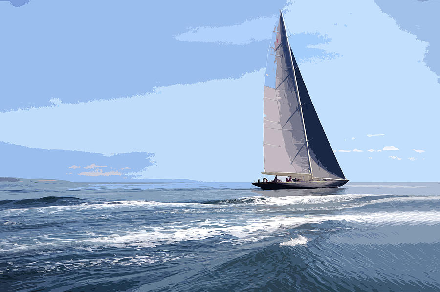 J Class Yacht Regatta Falmouth 9 Digital Art By Mark Woollacott