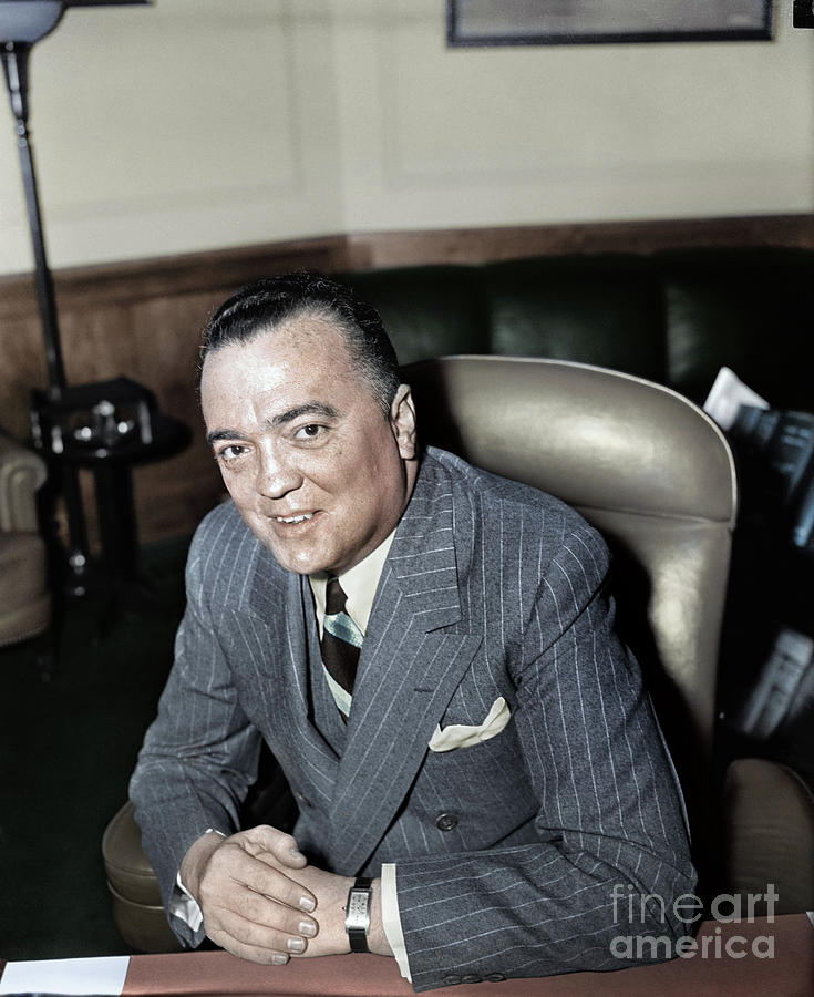 Portrait Photograph - J. Edgar Hoover by Granger