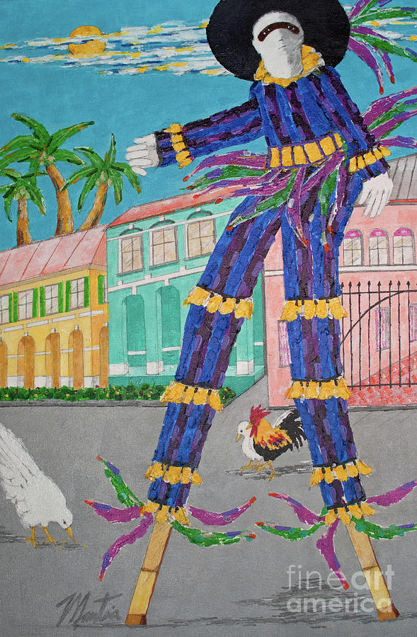Stilt Walkers Painting - J ouvert Morning  by Art Mantia