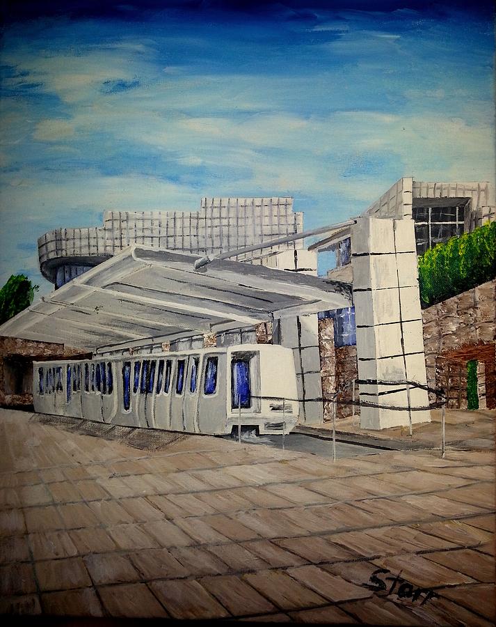 J Paul Getty Center Tram Painting by Irving Starr
