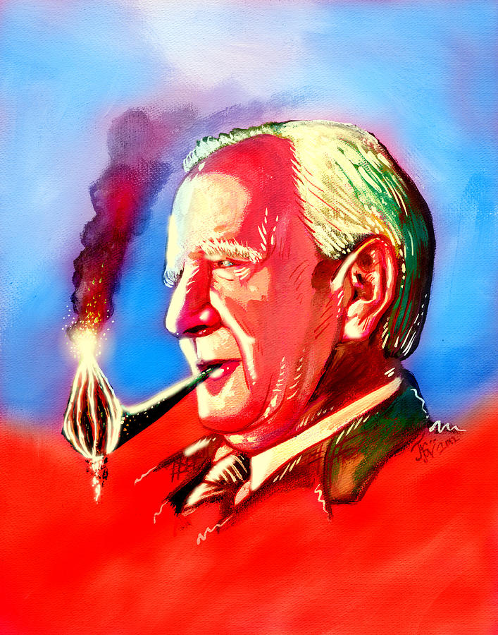 The Lord Of The Rings Painting - J. R. R. Tolkien WIth A Mount Doom Pipe  by Jason  Wright