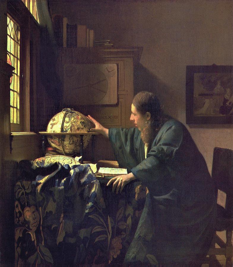J. VERMEER - El astrqnomo Museo del Louvre Painting by Johannes Vermeer ...
