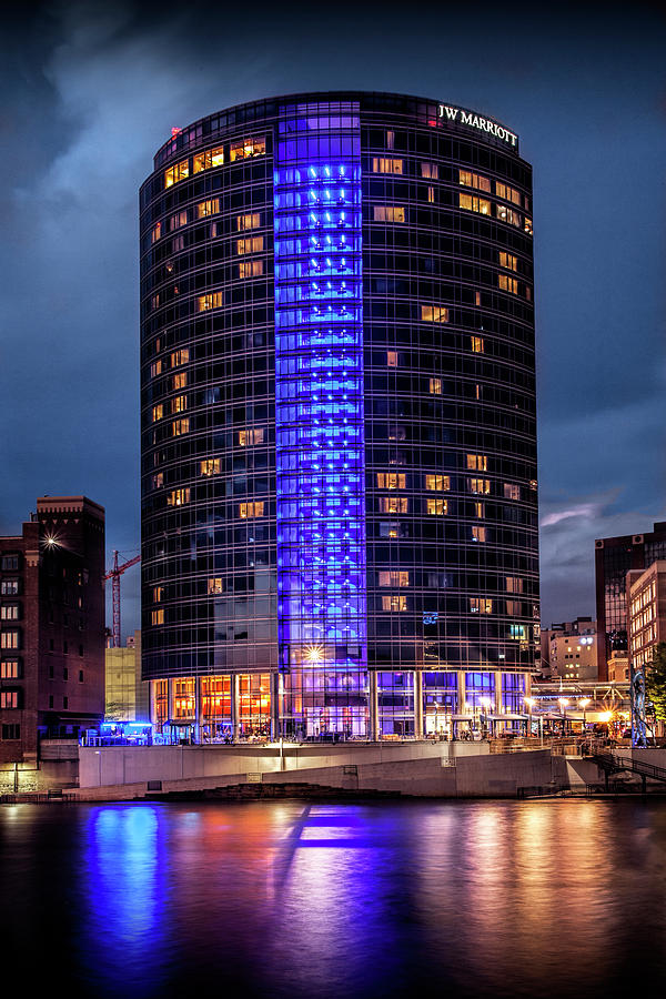 J W Marriott Hotel by the Grand River in Grand Rapids Michigan Photograph by Randall Nyhof
