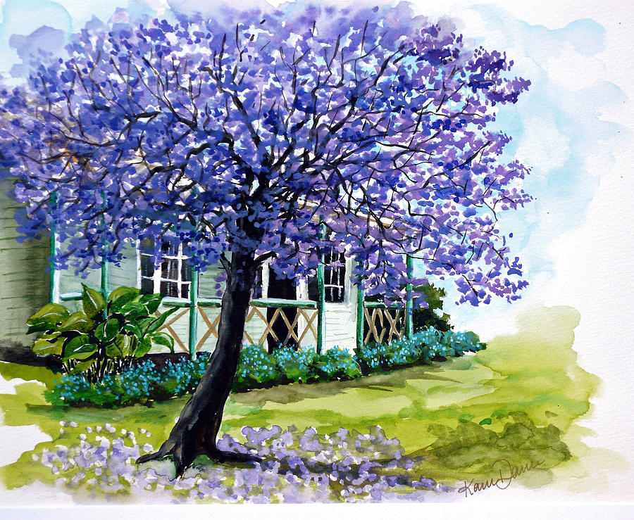 Jacaranda Painting by Karin Dawn Kelshall- Best Jacaranda Painting by Karin Dawn Kelshall- Best