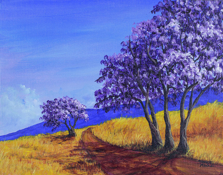 Jacaranda Trees Maui Painting by Darice Machel McGuire